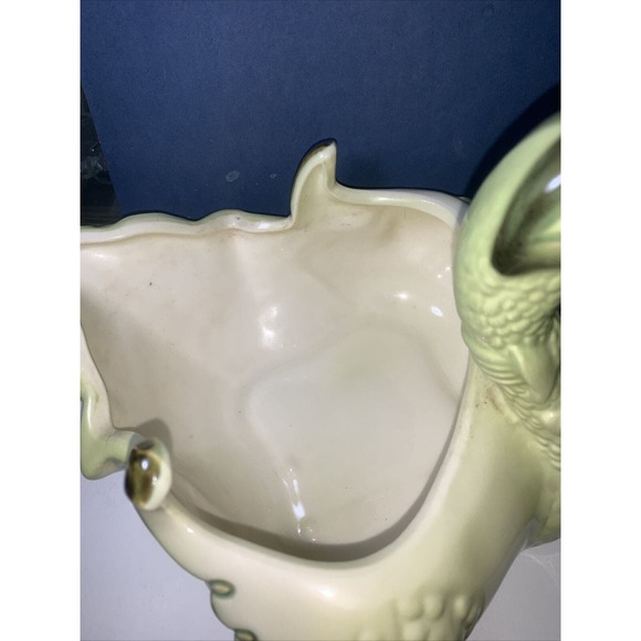 Large Vintage MCM HULL Pottery USA Green/ Chartreuse Duck Planter 1960's #69 - Picture 5 of 8